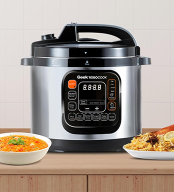 Geek Robocook Zeta 11 in 1 Automatic Electric Pressure Cooker 6 L 2 Year Warranty 13 Indian Preset Menu Instant Electric Cooker Pot Multipurpose Electric Rice Cooker Stainless Steel 6 Litre ePayon Rec...